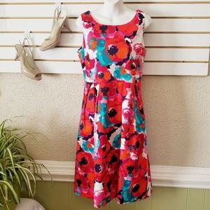 Rafaella poppy print sleeveless dress size 8